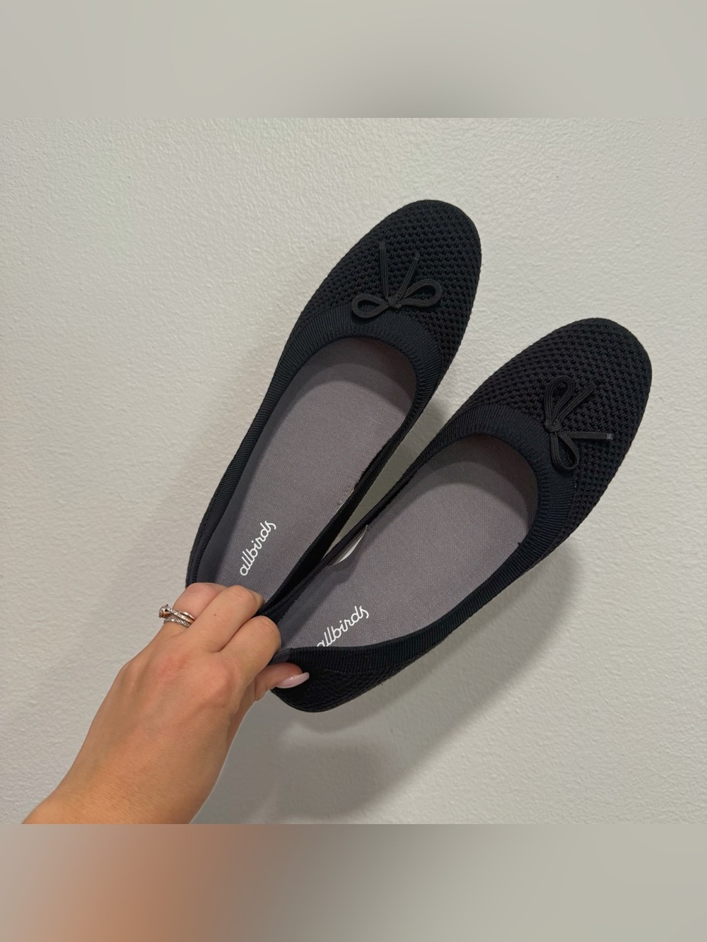 Allbirds Women’s Black Tree Breezer Bow Ballet Flats 10.5